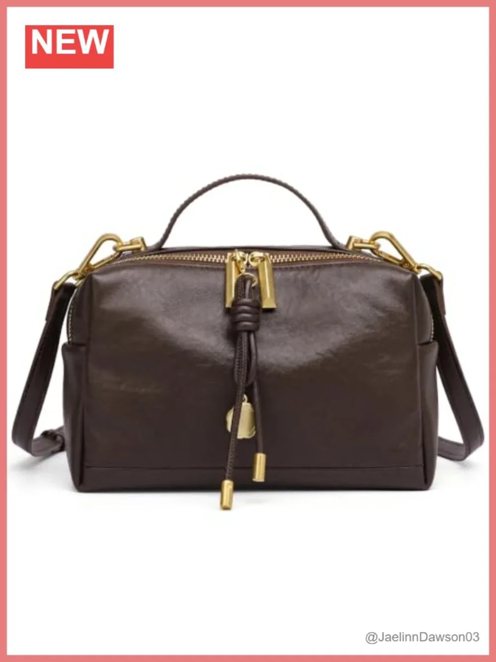 Genuine Leather Small Top Handle Satchel Crossbody Purse Adjustable Strap